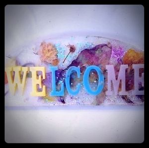Handmade "Welcome" Sign